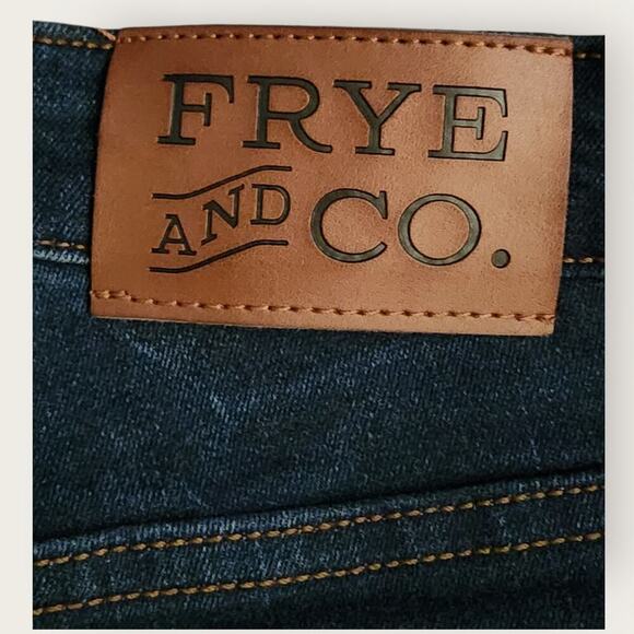Frye And Co. Jeans Women's Sz 12 32x26*Short Dark Wash Button Fly Bootcut Faded - Picture 4 of 7